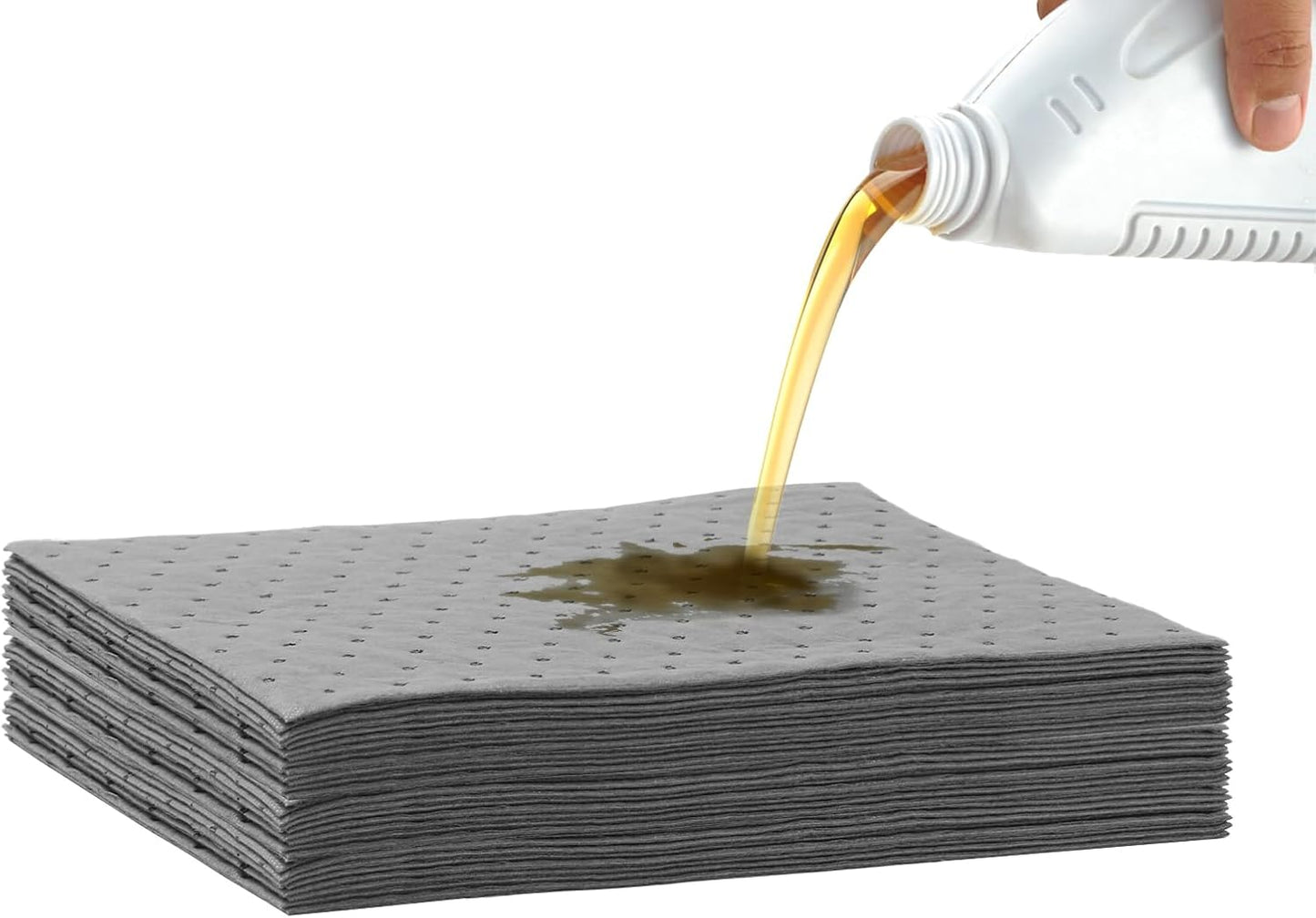 Oil Absorbent Pads Weight Dimpled Pad Garage Accessories Water Absorbent Mat Oil Spill Mat for Oil-Based & Water-Based Fluids Absorbing & Protecting Home Garage Basement (Gray,9.8'' x 13'') (30PCS)