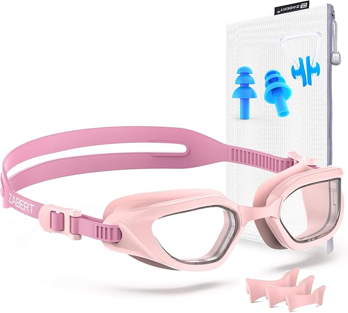 ZABERT Swim Goggles,W2 Swimming Goggles for Adult Men Women, Anti-fog UV Protection No Leaking