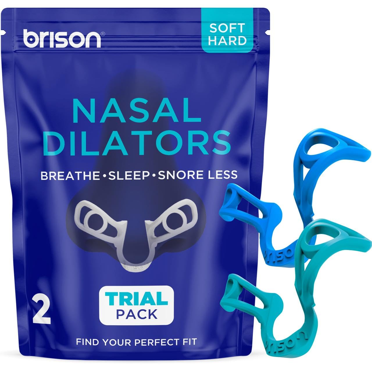 Brison Nasal Dilators for Breathing and Sleeping - 2 Pack Anti Snoring Nose Vents Opener for Better Breathing Sleeping and Activity Improves Airflow - 2pcs
