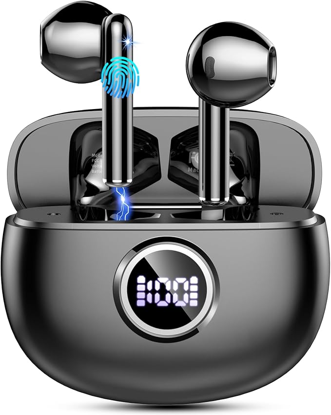 Wireless Earbuds, 2025 Bluetooth 5.3 Headphones HiFi Stereo Ear buds with ENC Noise Cancelling Mics, 40H Bluetooth Earbuds...