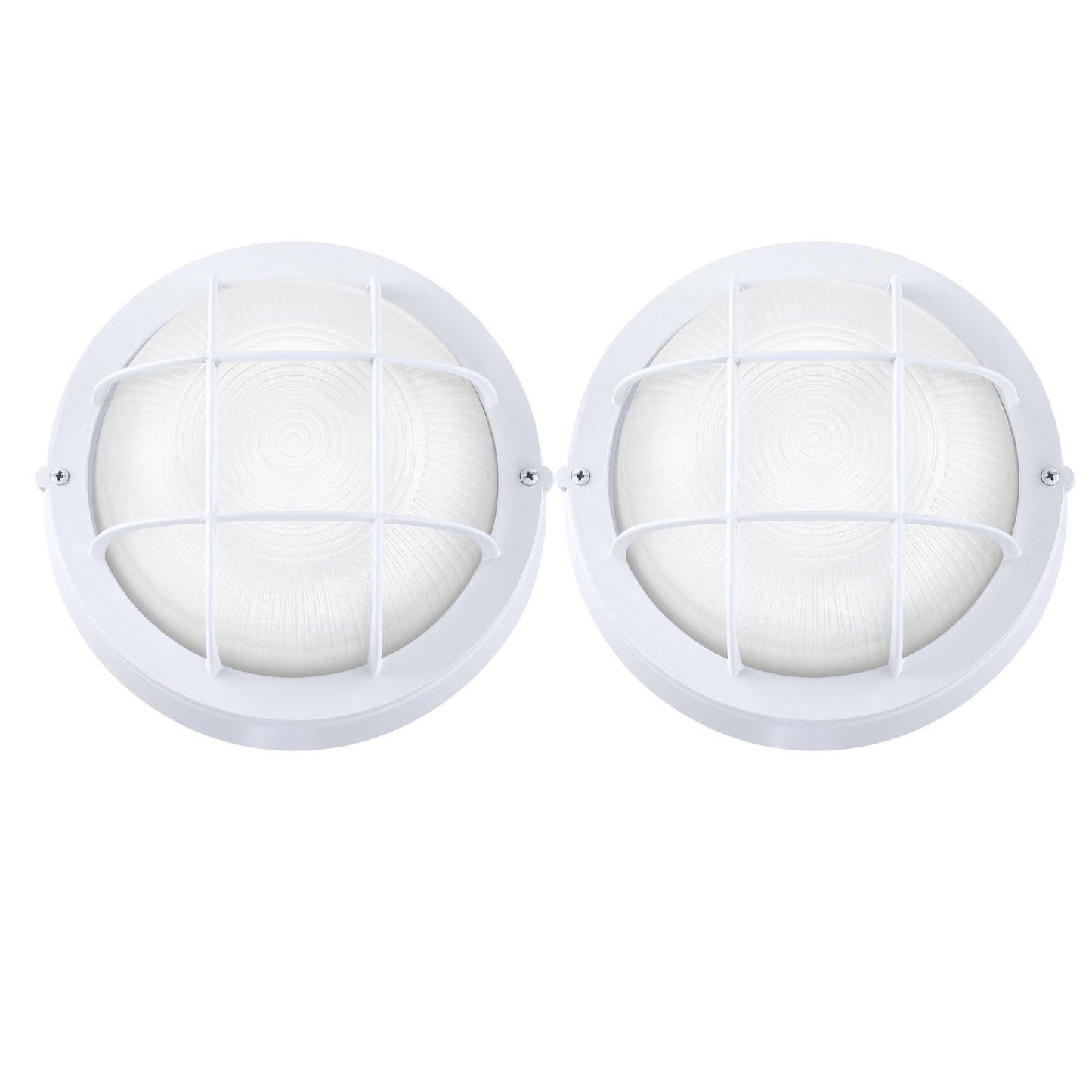 GRUENLICH 8 Round LED Bulkhead Light, Outdoor Wall Lights Dimmable, Sauna & Exterior Lighting, ETL Rated, 15W 1600 Lumen, 5000