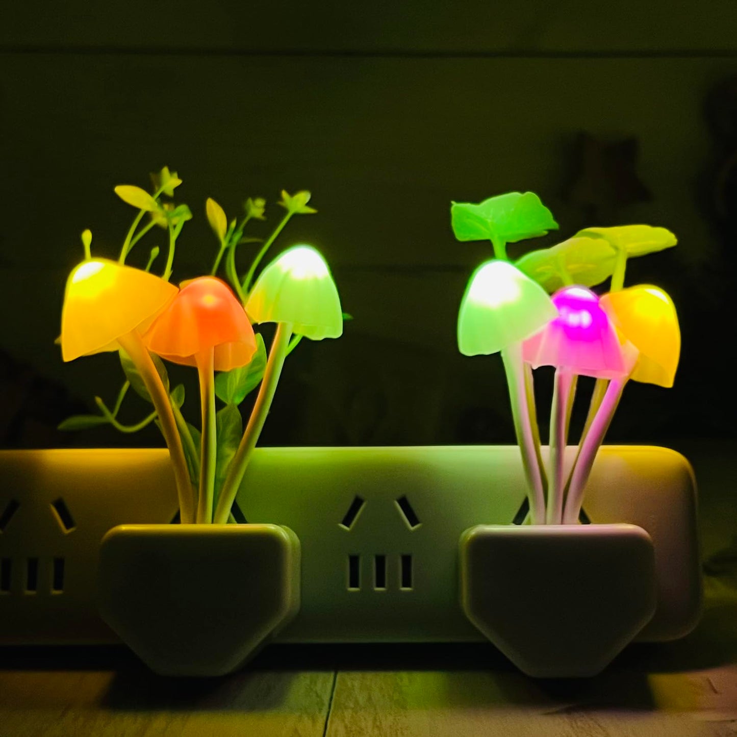 Zezhou Smart Dusk To Dawn Sensor Led Night Light, 0.6W Multi-Color Mushroom Design, Energy Efficient Bedside Lamp For Kids & mature-themeds