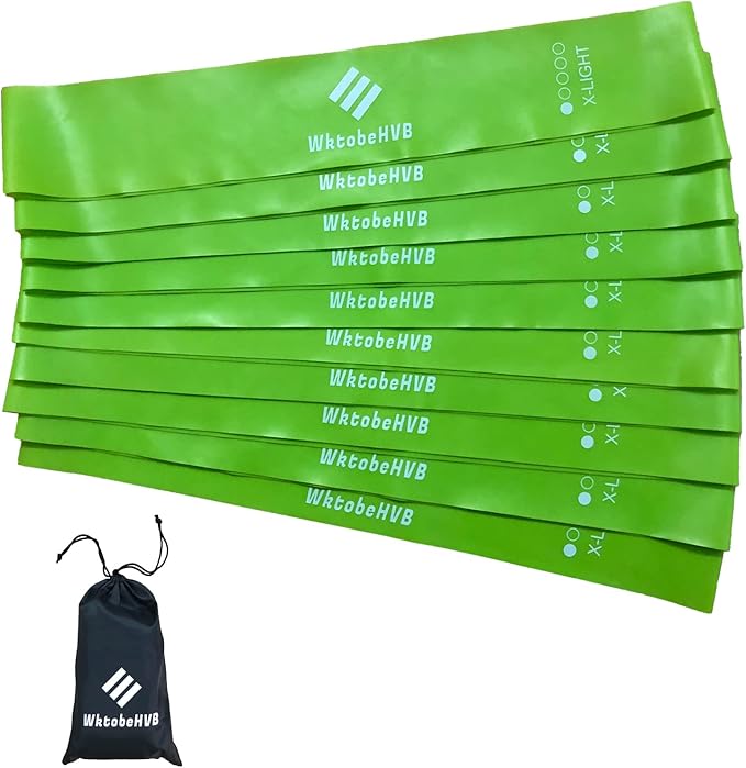 WktobeHVB Resistance Loop Exercise Bands-5/10 Pack-10/12 Inch Stretch Bands for Working Out with Carry Bag-Elastic Bands f...