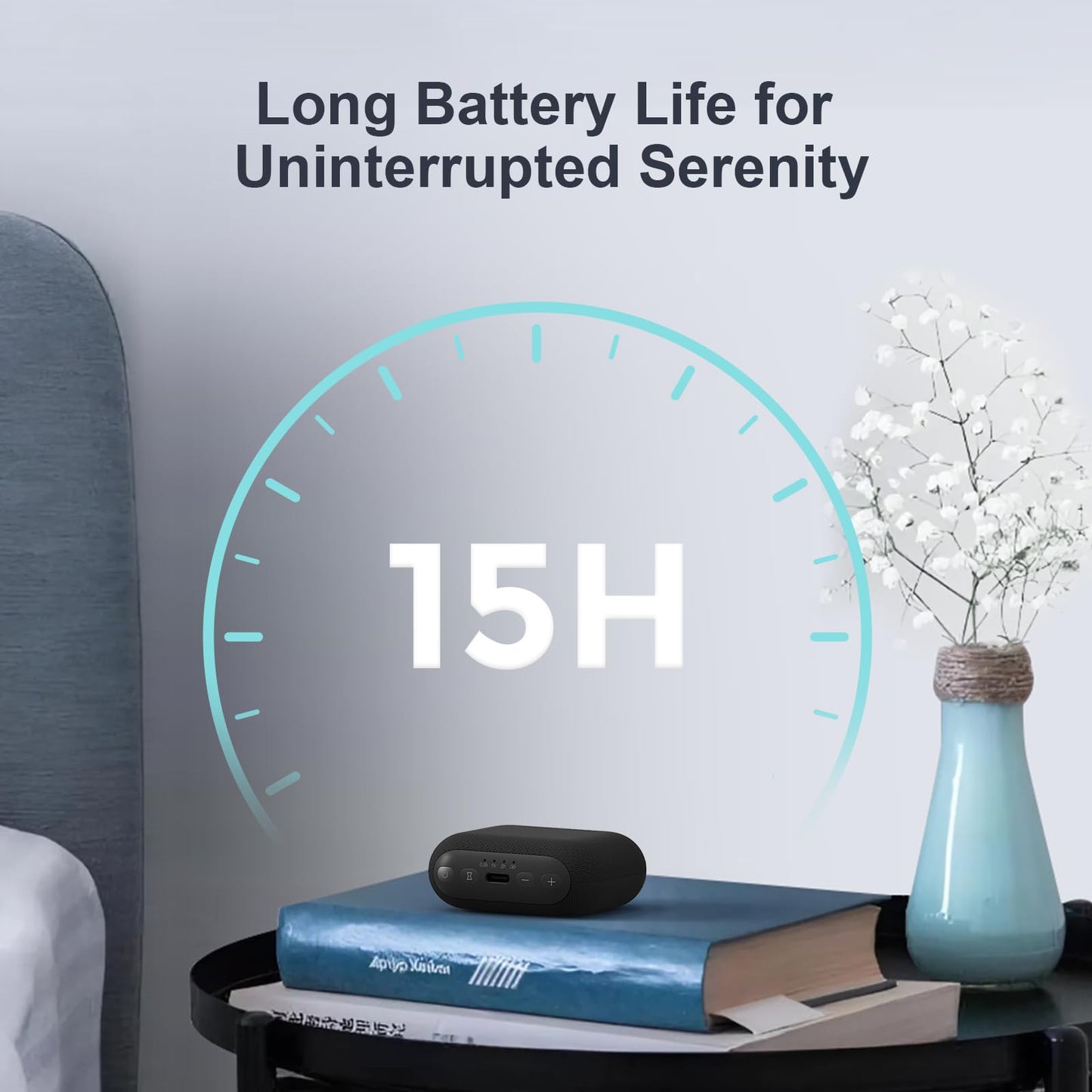 ANJANK Mini Portable Sound Machine for Sleep,Travel White Noise Machine for Adults, 20 Soothing Sounds, Powerful Battery, 30-Level Volume, Noise Canceling for Sleeping, Office Privacy, Home