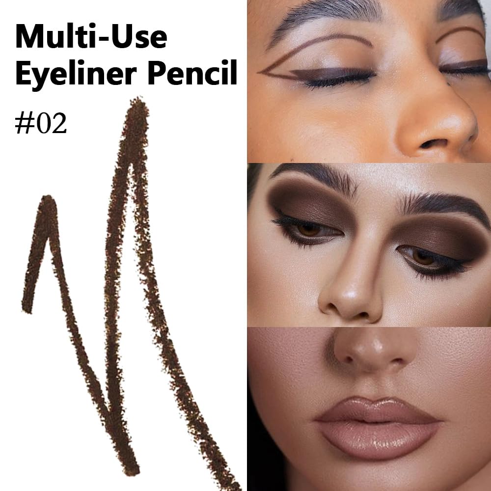 Kaely Gel Eyeliner Pencil for Women, Dark Brown Eye Liner Waterproof Smudge Proof with Sharpener, Waterline Eye Makeup Liners, d