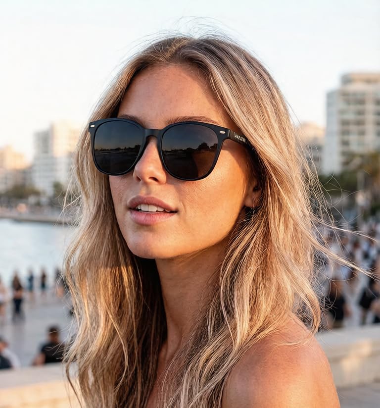 FIMILU 2 Packs Sunglasses for Women Polarized UV400 Protection Lens Big Frame Fashion Glasses Trendy Stylish Shade