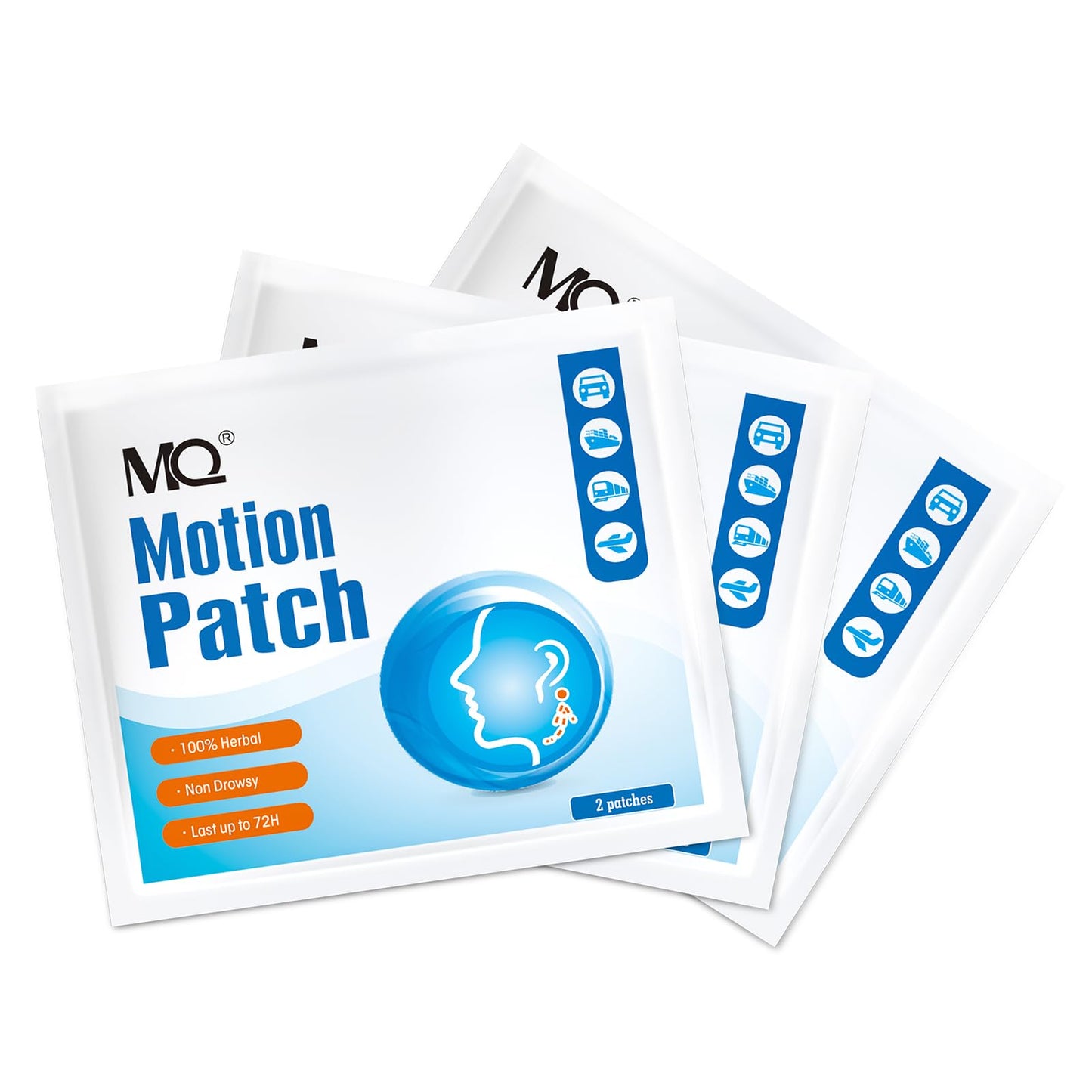 MQ Motion Sickness Patch,60 Count, Sea Sickness Patches Behind Ear for Cruise Ship Travel, Waterproof Car Sickness Patches Fast Acting & Long Last 72H