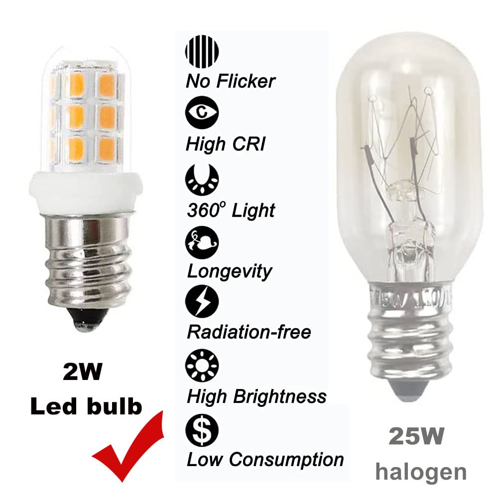 XRZT LED Night Light Bulbs - C7 E12 15W Warm White 2-Pack Candelabra Bulbs