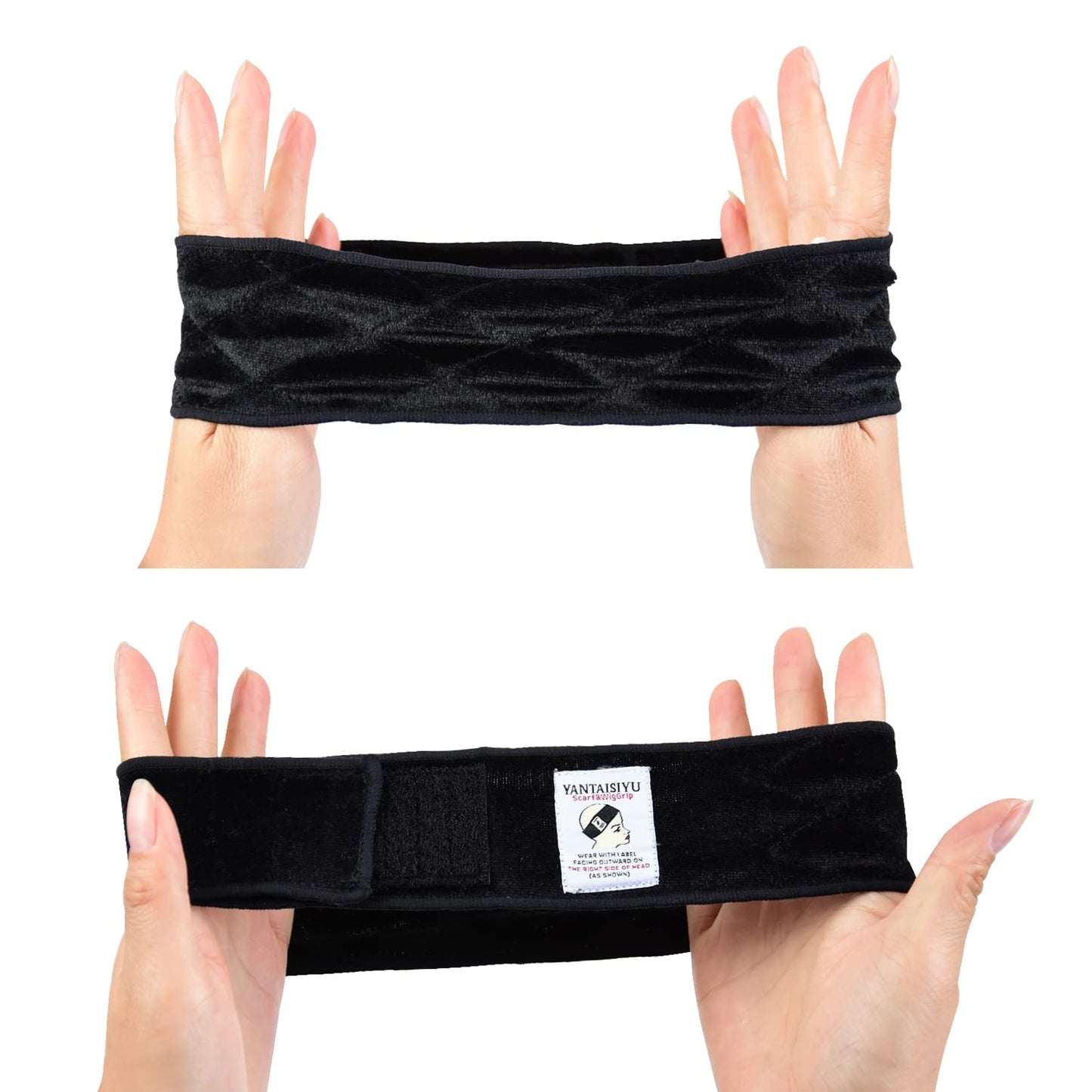 YANTAISIYU Wig Grip Band for Women Adjustable Non-Slip Wigs Scarf Grip Headband for Keeping Wig in Place (Black)