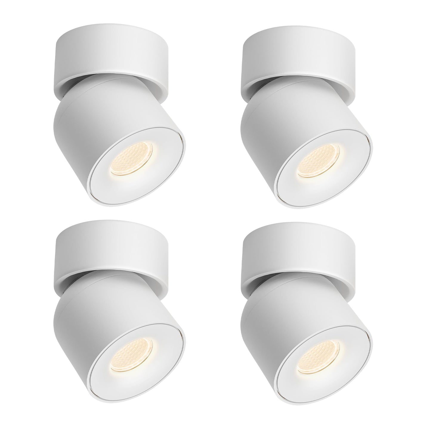 Aisilan LED Dimmable Ceiling Spotlight 7W 3000K Aluminum 4 Packs White MS052a