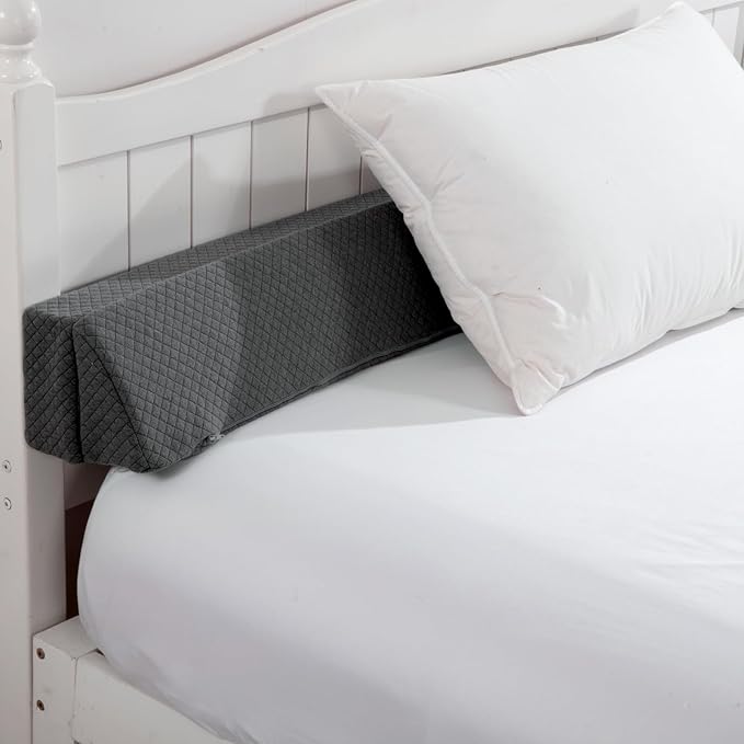 MABOZOO Pillow Wedge for Headboard Gap,Bed Gap Filler Twin Size,Foldable Bed Wedge Pillow for Headboard,Grey Bed Wedge Gap Filler,Foam Mattress Gap Filler,39"x6"x6"