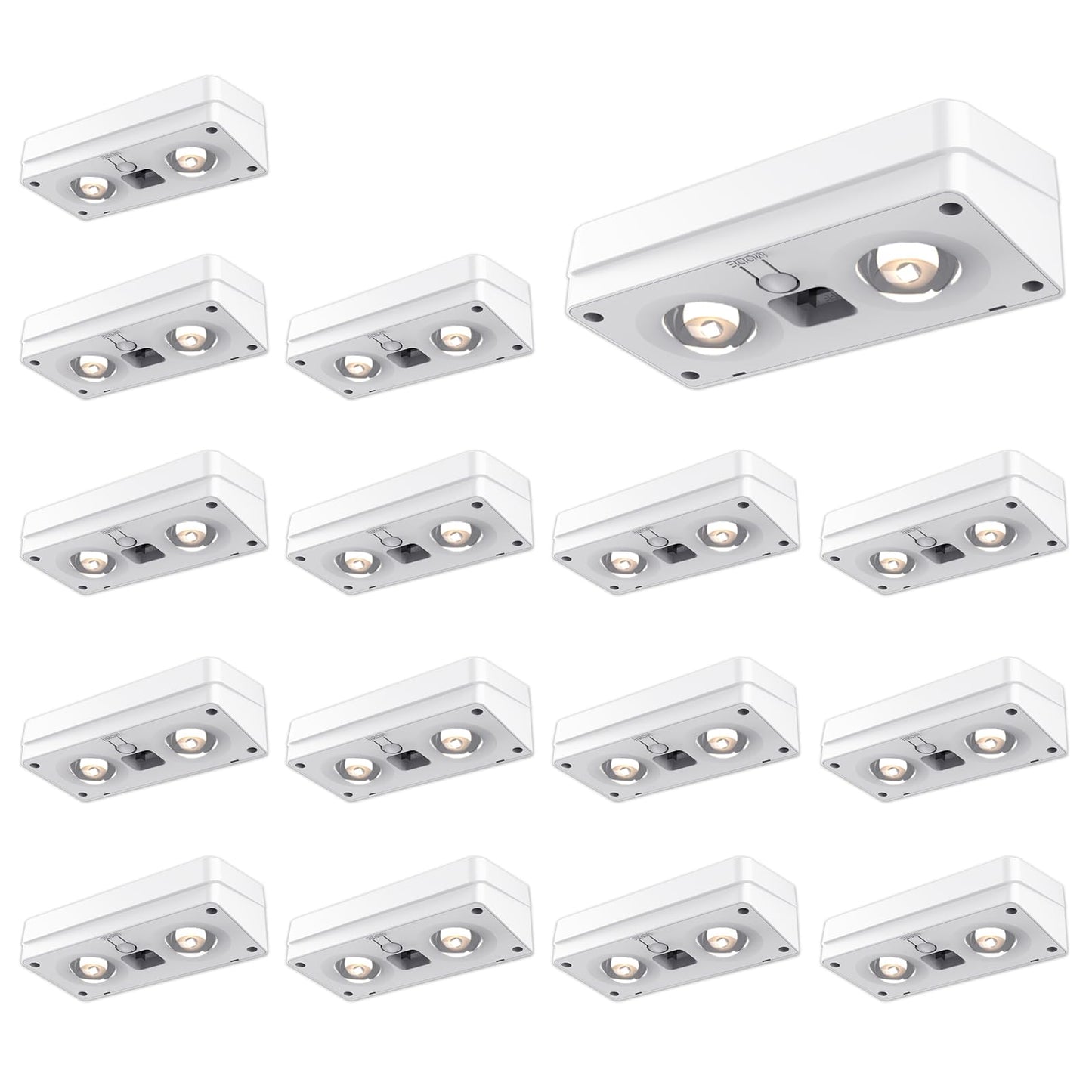 JOFIOS Solar Fence Lights 16 Pack, 50 Lumens, RGB Color Glow, Waterproof, White Shell, Model WL15