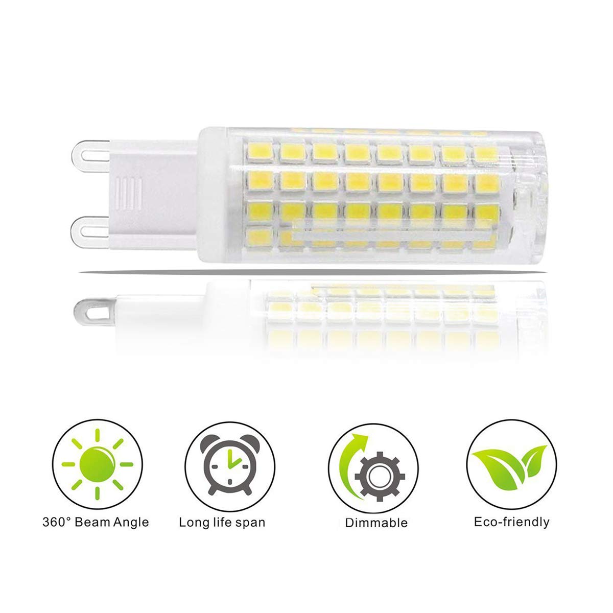 Xrzt G9 Led Bulbs 75W Halogen Replacement  G9 Base For Chandelier Light  Table Lamp  White Light 6000K  Pack Of 2