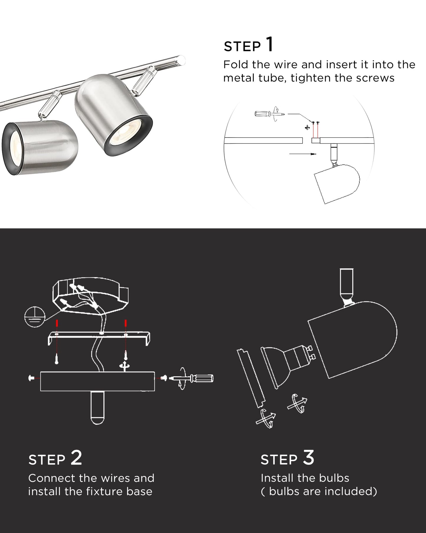 Femila Modern Track Lighting Fixtures Ceiling  46.3 Led Track Lighting  3000K Bulbs Included  4Fs78Tl-6 Bn