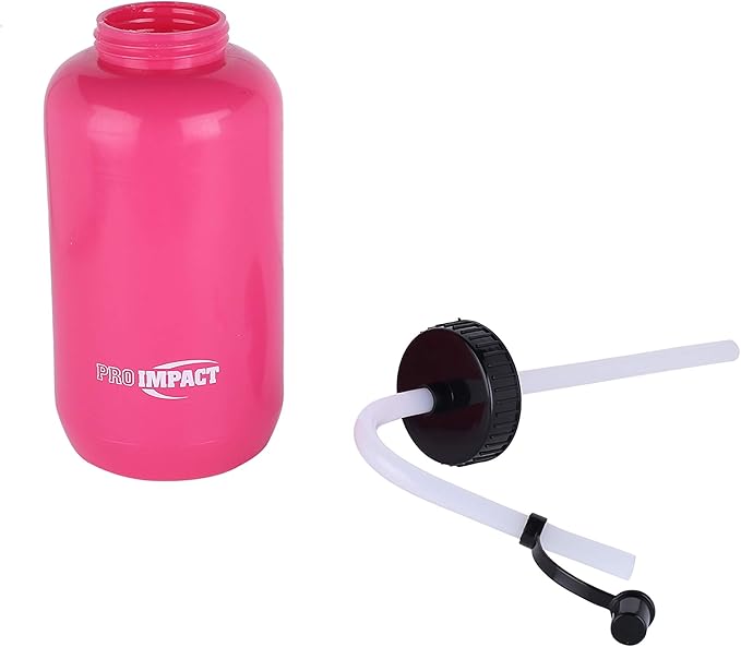 Pro Impact Squeezable Water Bottle Bendable Long Straw - LDPE BPA Free Plastic - Hydration for Baseball Hockey Gym MMA Yoga Boxing Cycling Softball Football Lacrosse (35.5 Oz.)