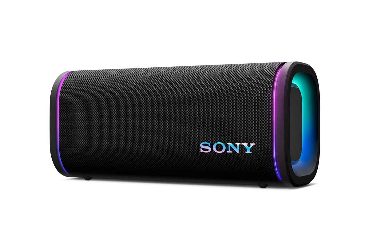 Sony ULT Field 5 Wireless Portable Bluetooth Speaker, IP67 Waterproof, Dustproof, and Rustproof with Enhanced Bass, 25 Hour Battery, 360° Party Light, and Shoulder Strap (SRSULT50B), Black