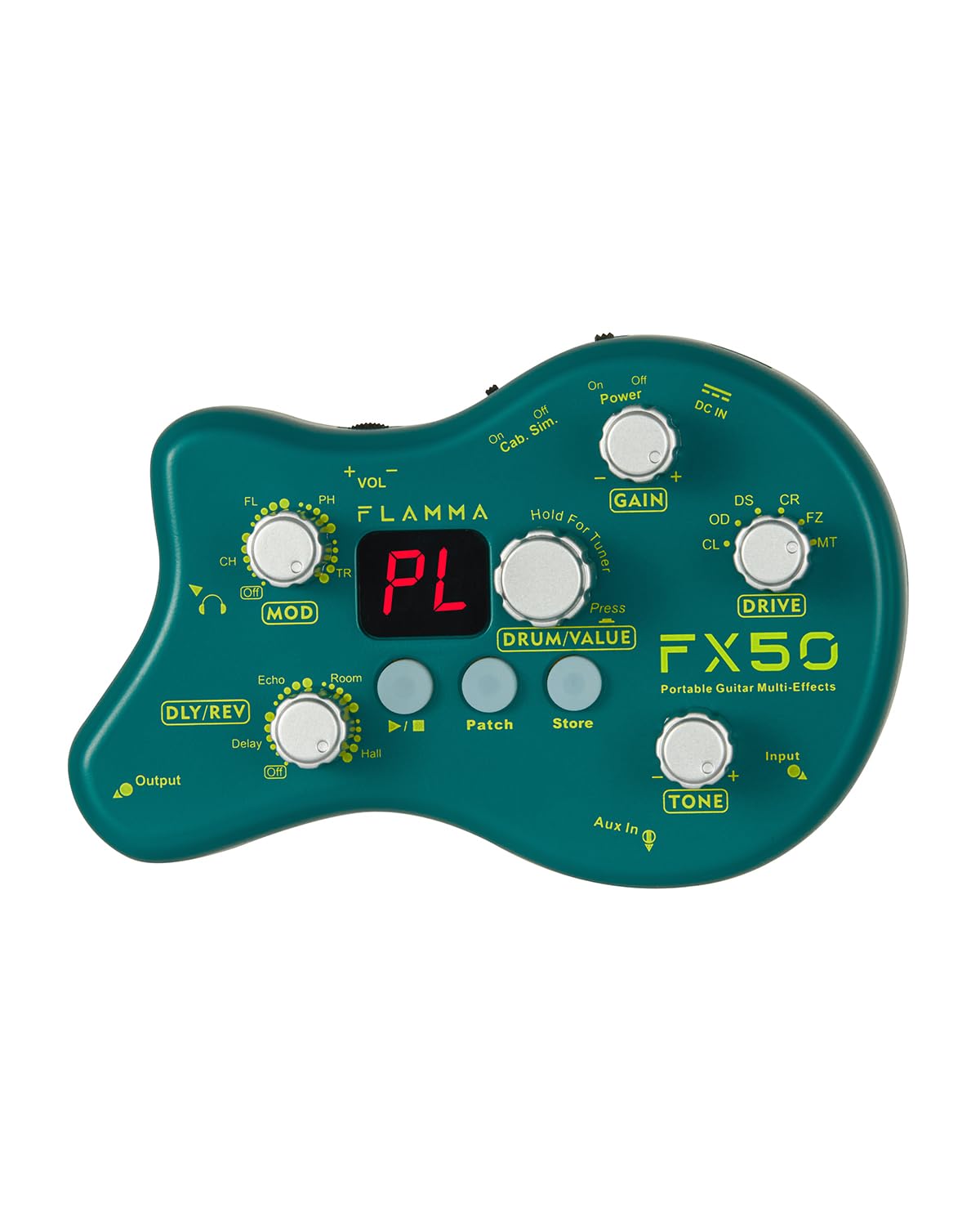 FLAMMA FX50 Practice Guitar Pedal Multi Effects Pedal Mini Portable with 40 Drum Rhythms15 Effects 32 Patches Tuner Function Sup