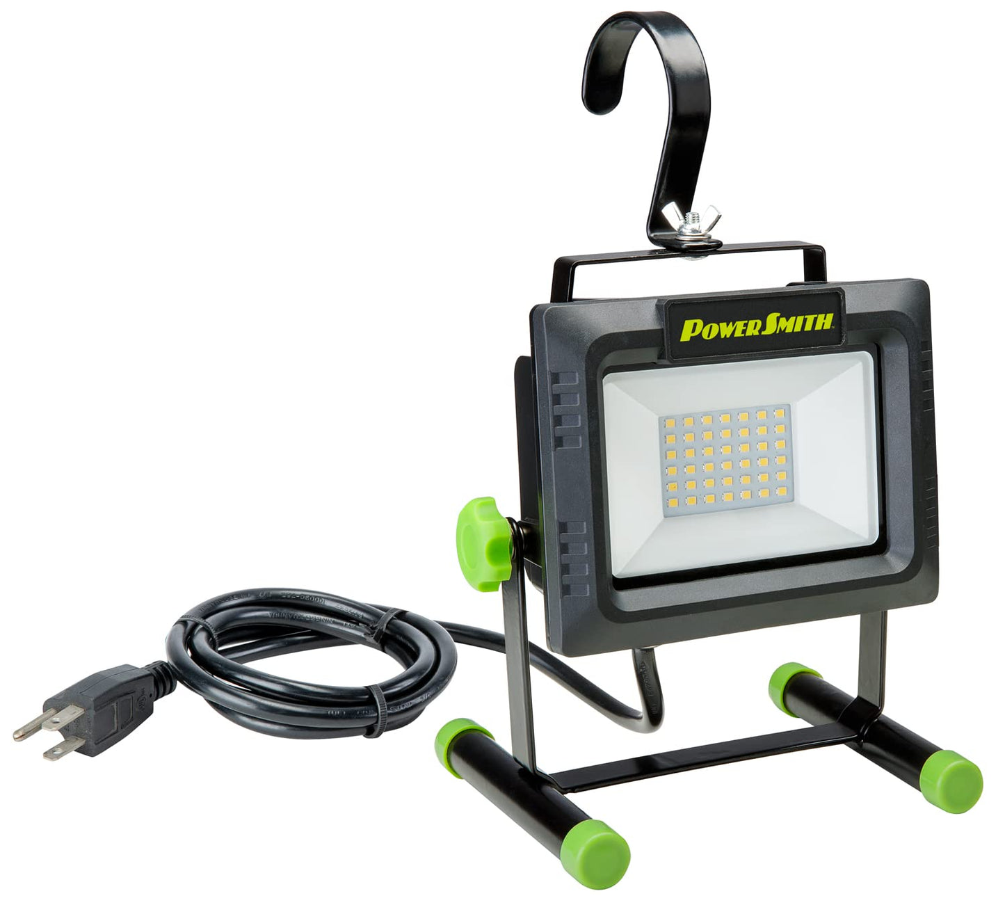 PowerSmith 4000 Lumen Portable LED Work Light with All Metal Stand and Sealed Switch for All Weather Flood Light, 5 Year Warranty (PWLS040H) , Black