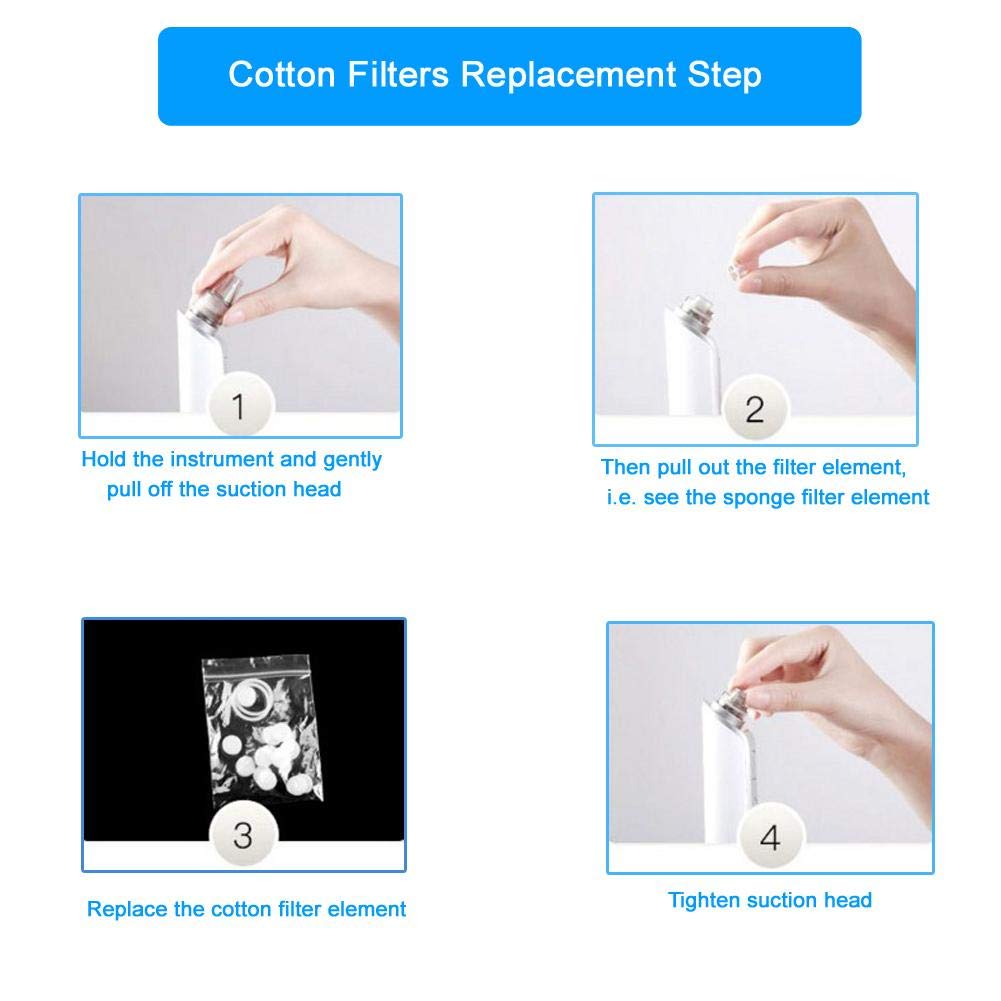 Microdermabrasion Cotton Filters Replacement, 500pcs Replacement Sponge Cotton Filter Round Filtering Pads Microdermabrasions Fi