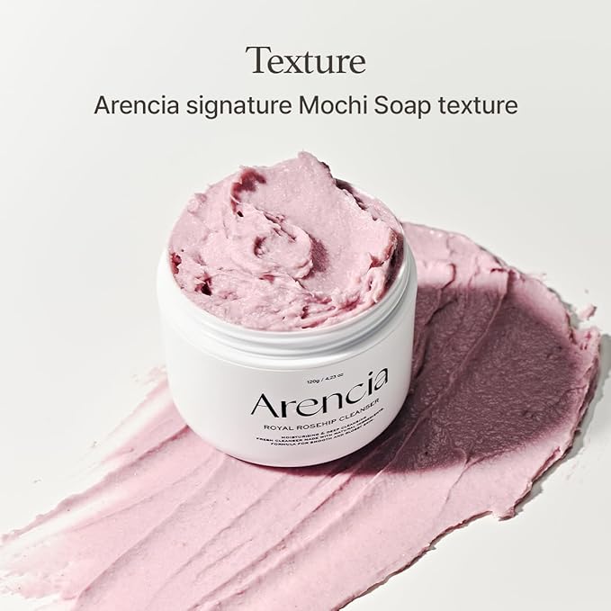 Rosehip Brightening Rice Mochi Face Cleanser & Daily Scrub - Moisturizing, Exfoliating & Deep-Cleansing - All Skin Types with Rice Powder & Rice Water (4.23oz)