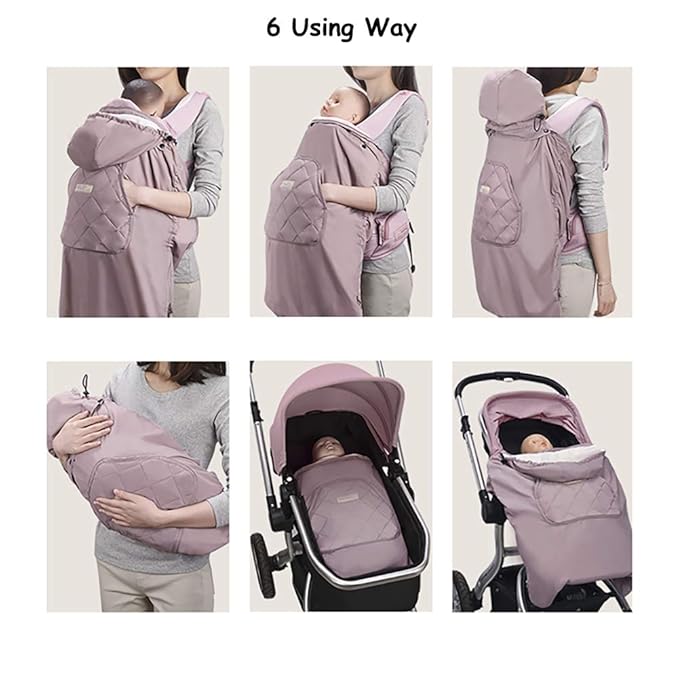 Bebamour Universal Hoodie All Season Carrier Cover for Baby Carrier (A Black)