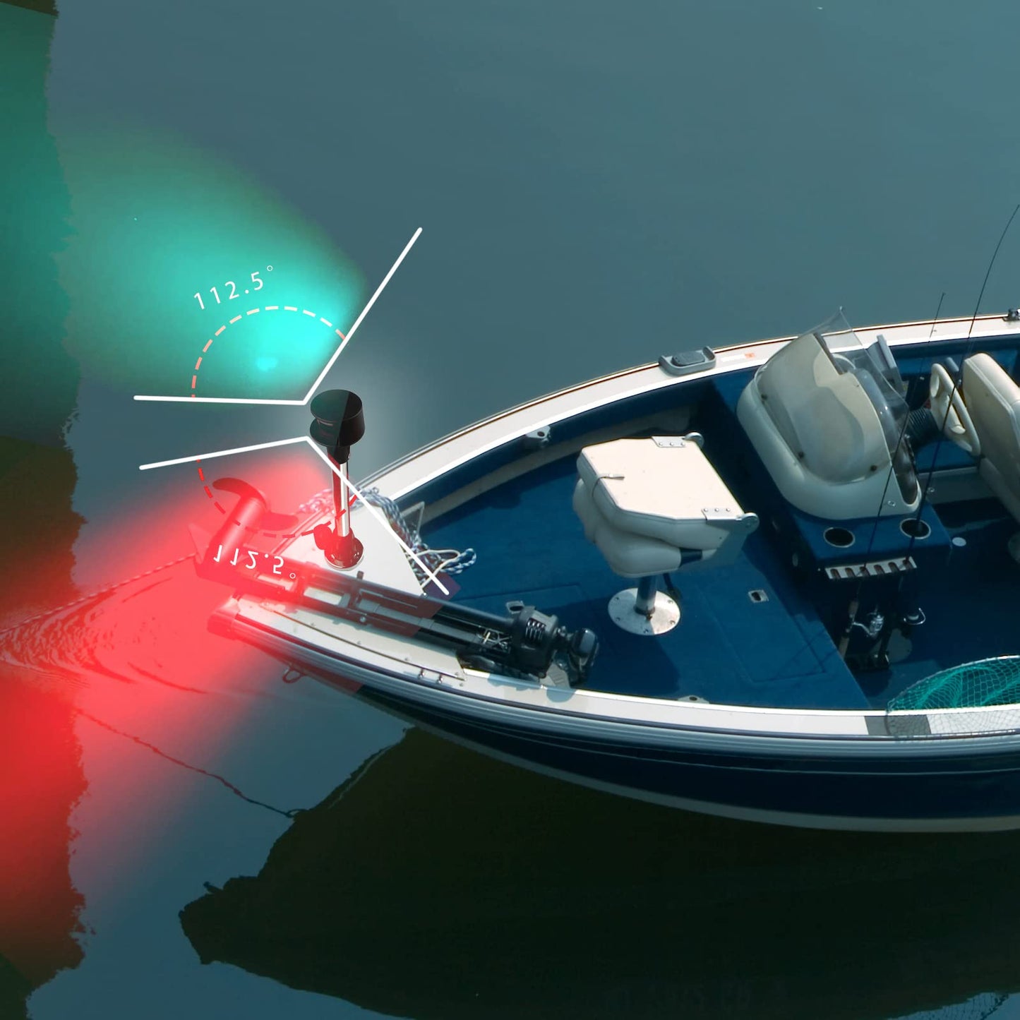 Besramtic Bow Light Led Boat Navigation Lights Red And Green Bi-Color Lighting Pole Removable Plug In Base 12 Inches