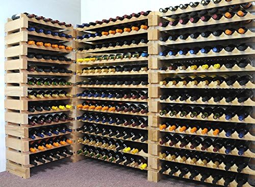 sfDisplay.com,LLC. Modular Wine Rack Beechwood 32-96 Bottle Capacity 8 Bottles Across up to 12 Rows Newest Improved Model (48 Bottles - 6 Rows)