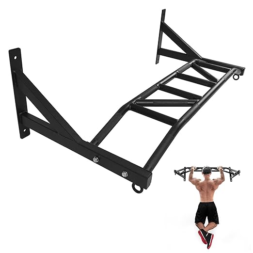 Yes4All Heavy Duty Wall Mounted Pull Up Bar – Multi-Grip Pull Up Bar Ceiling Mount / Ceiling Mount Pullup bar / Chin Up Ba...