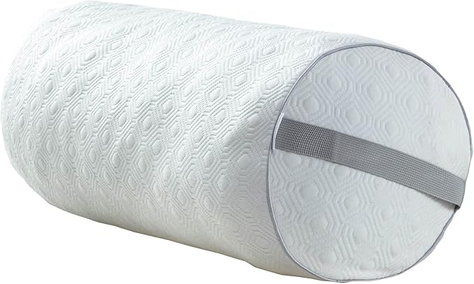 Kingnex Adjustable Roll Bolster Pillow, Under Knees for Sleeping on Back, Between Legs for Side Sleepers Shredded Cool Gel Infused Memory Foam Insert with Removable Bamboo Viscose Cover 20x8
