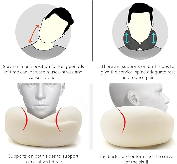 Travel Pillow, Neck Pillow, Neck Pillow for Traveling, 360° Travel Neck Pillows for Airplanes, Memory Foam Airplane Pillow, Soft Airplane Neck Pillow Stowable U-Shaped Pillow (Pink)