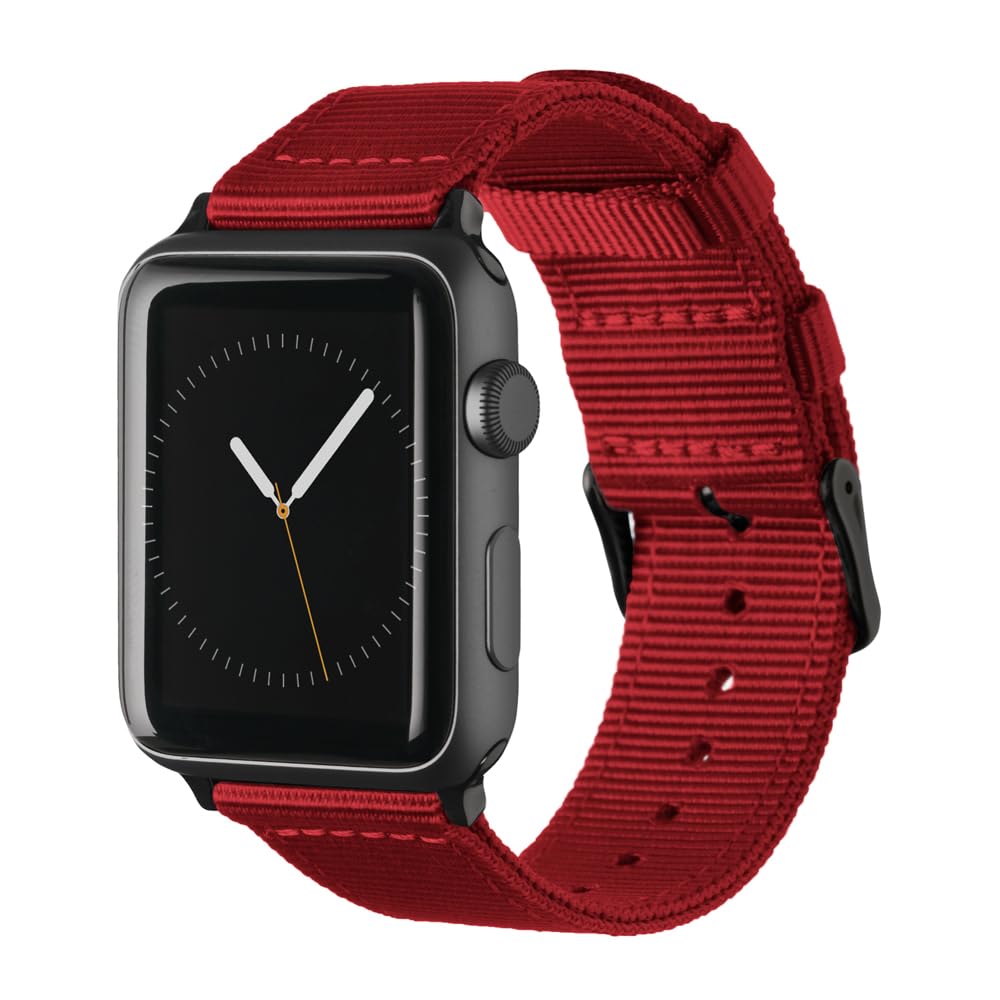 Archer Watch Straps - Premium Nylon Straps For Apple Watch (Red, Black, 40/41/42Mm)