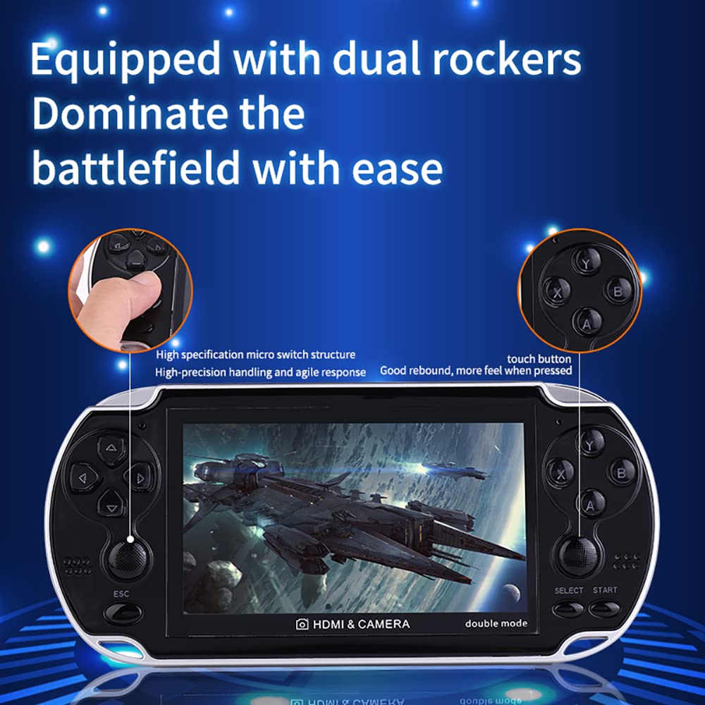 DREAMHAX X7 Plus Handheld Game Console , Preload 10000 Games Portable Video Games Support HDMI Output & Double Player Classic Arcade Retro Game Player (4.3" Screen Black)