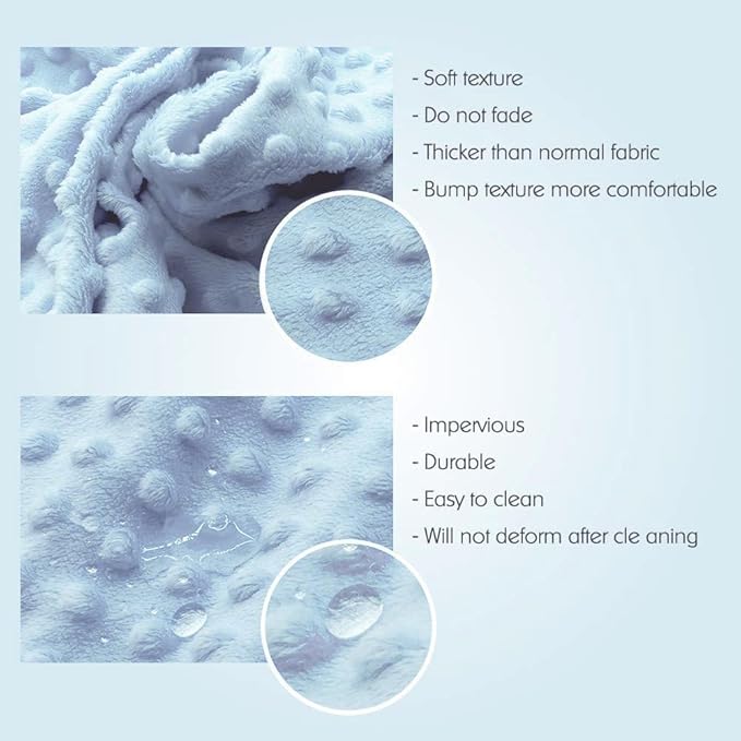 Baby Changing Pad Cover, Super Soft Plush Dot Diaper Changing Table Covers for Baby Girls and Boys, Ultra Comfortable, Safe for Babies, Fit 32"/34'' x 16" Pad (SkyBlue)