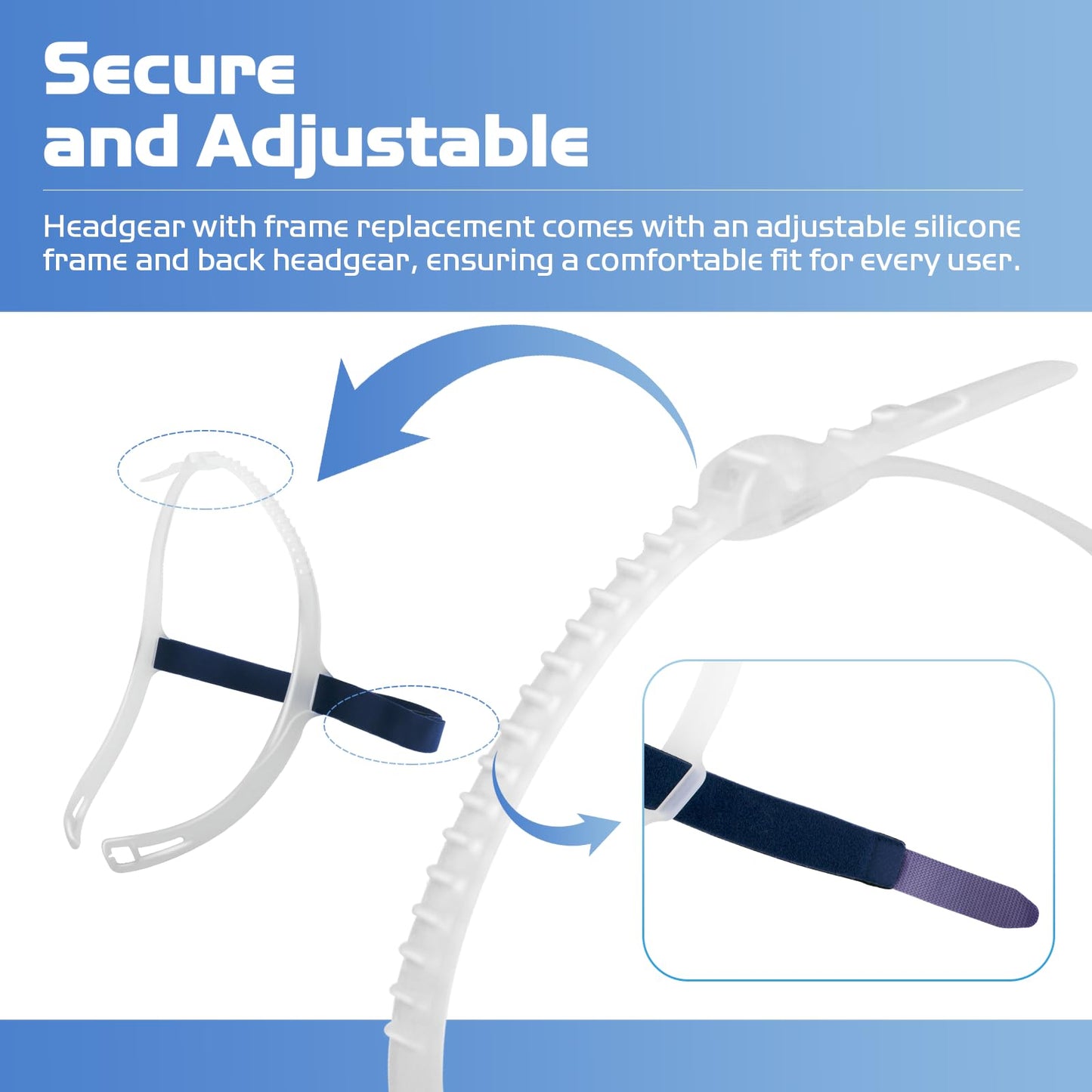 PalpitateC Headgear with Silicone Frame for ResMed Swift FX Nasal Pillows CPAP Mask, for ResMed Swift FX Headgear Including Adjustable Silicone Frame