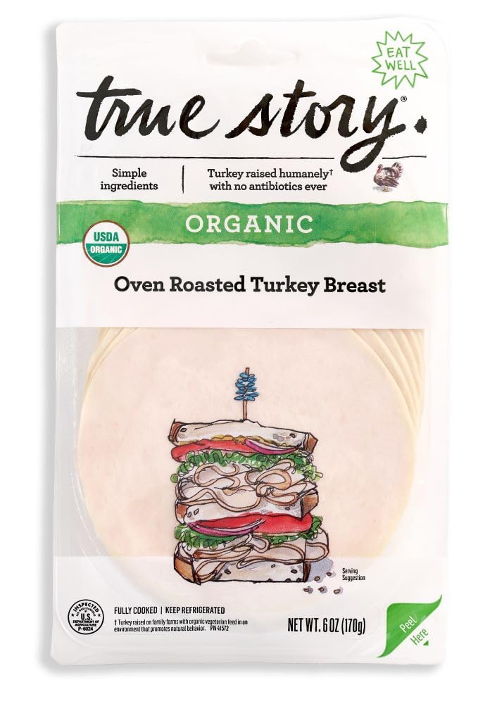 True Story Foods Organic Oven Roasted Turkey Breast, 6 Oz