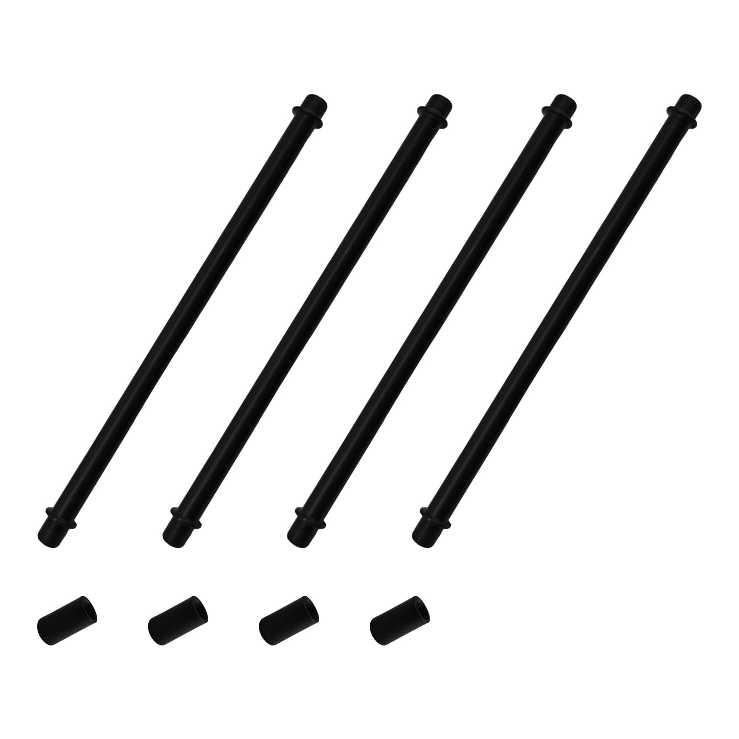 Auxbc 7.8” Straight Pipe Lamp Stem Kit - M10 Double End Threaded Rods For Diy Floor/Table Lamps & Ceiling Lights, Black