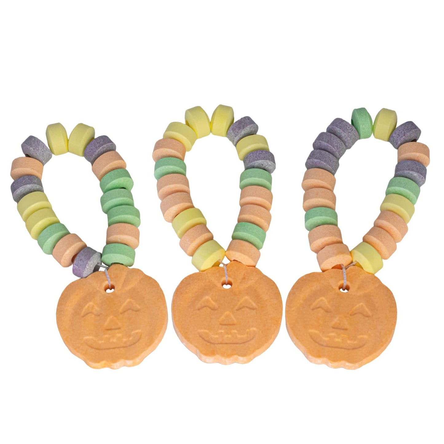Pumpkin Candy Bracelets - 24 Thanksgiving Themed Snacks - Individually Wrapped Bulk Candy - Fall Goodies - Class Treats & Kids P