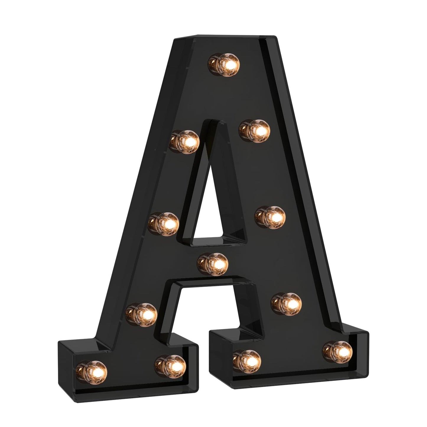 Foaky Black Led Letter Lights For Room Decor - Bedroom Wall Decor  Alphabet Lights For Home  Wedding  Party - Battery Operated (A)