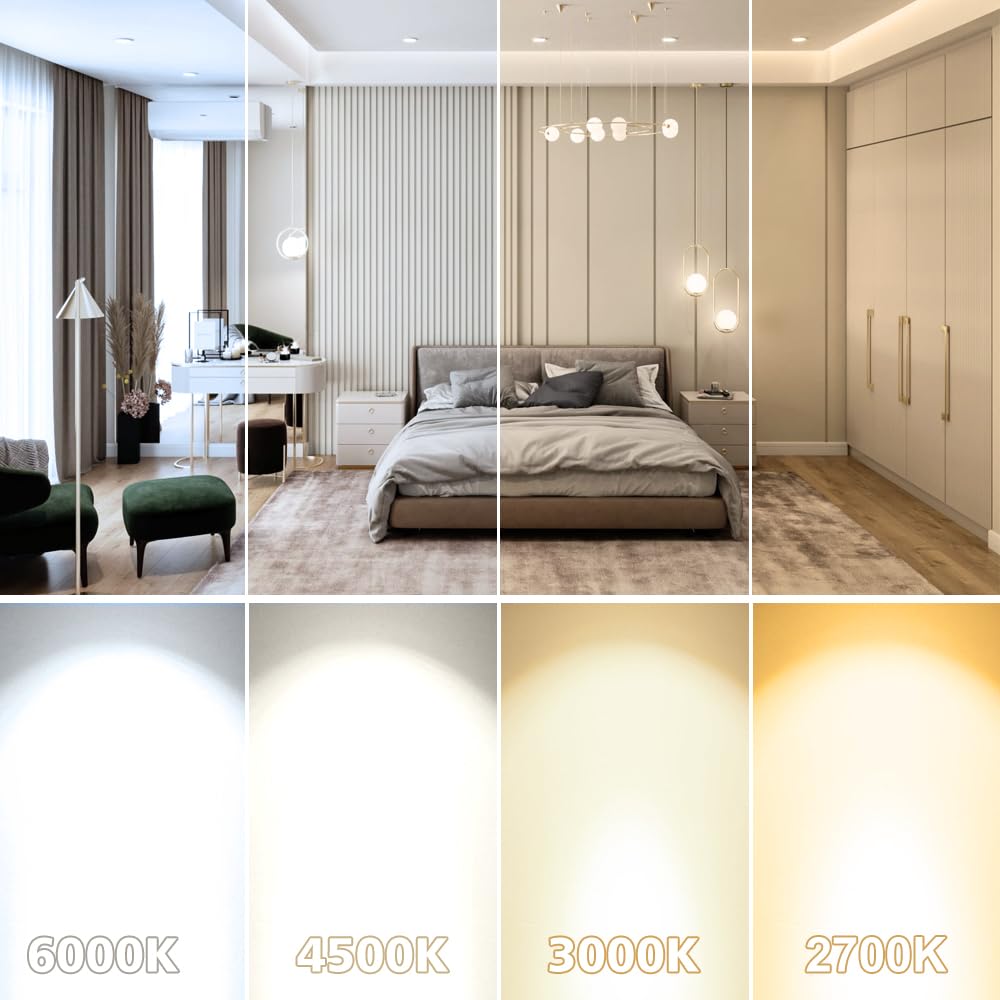 2 Inch LED Downlight, Recessed Lighting Dimmable Ceiling Light, 3W, 4000K Natural White, CRI80 with LED Driver(35W Halogen Equivalent), 4 Pack