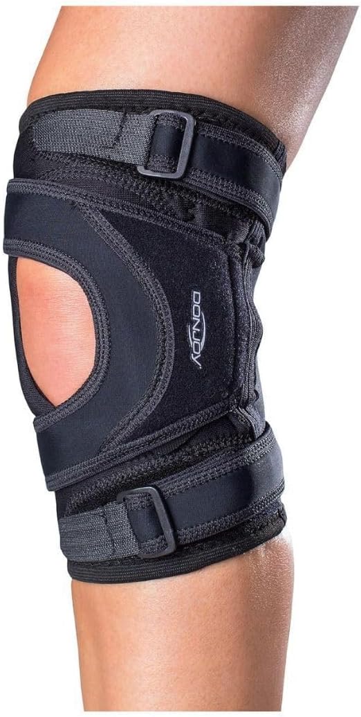 DonJoy Tru-Pull Lite Large Right Leg Knee Brace with Breath-O-Prene and Pull Straps for Mild to Moderate Patellar Dislocat...