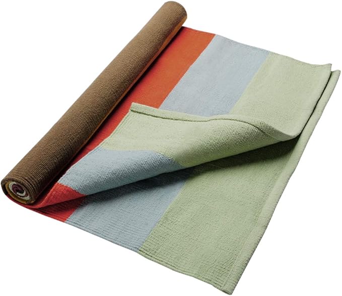 Hugger Mugger Cotton Yoga Rug - Absorbent, Grippy Tight Weave, Ashtanga and Hot Yoga Rug, Helps with Slippery Hands and Feet