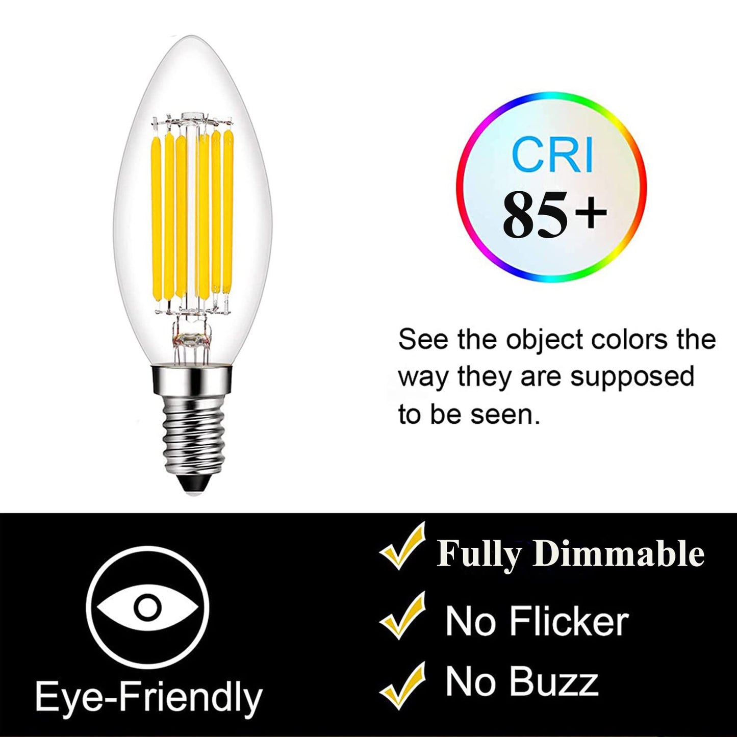 E14 Led Bulb Dimmable 60W Equivalent 2700K Warm White  E14 Light Bulbs European Base 6W 600Lumens Ac120V  E14 Edison Bulb For Turkish Lamp Light Bulb Replacement  4 Pack