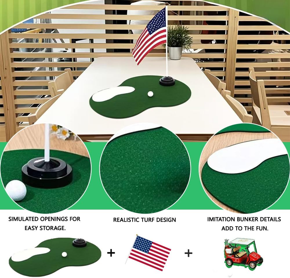 4 Set Golf Centerpieces Table Decorations Golf Party Supplies Including Ball Sand Trap Red Flag Plastic Flag Stand for Sport Themed Birthday Party Decor (Green Golf centerpieces set2)