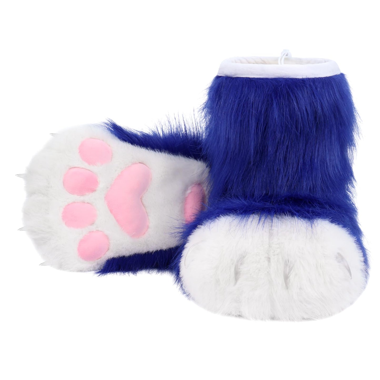 HAOAN Furry Animal Paw Slippers Fuzzy Boots Cat Fox Wolf Bear Claw Shoes Halloween Cosplay Costume Accessories