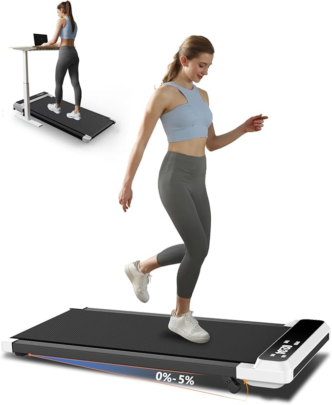 JURITS Walking Pad 2 in 1 for Walking and Jogging, Under Desk Treadmill for Home Office with Remote Control, Portable Walk...