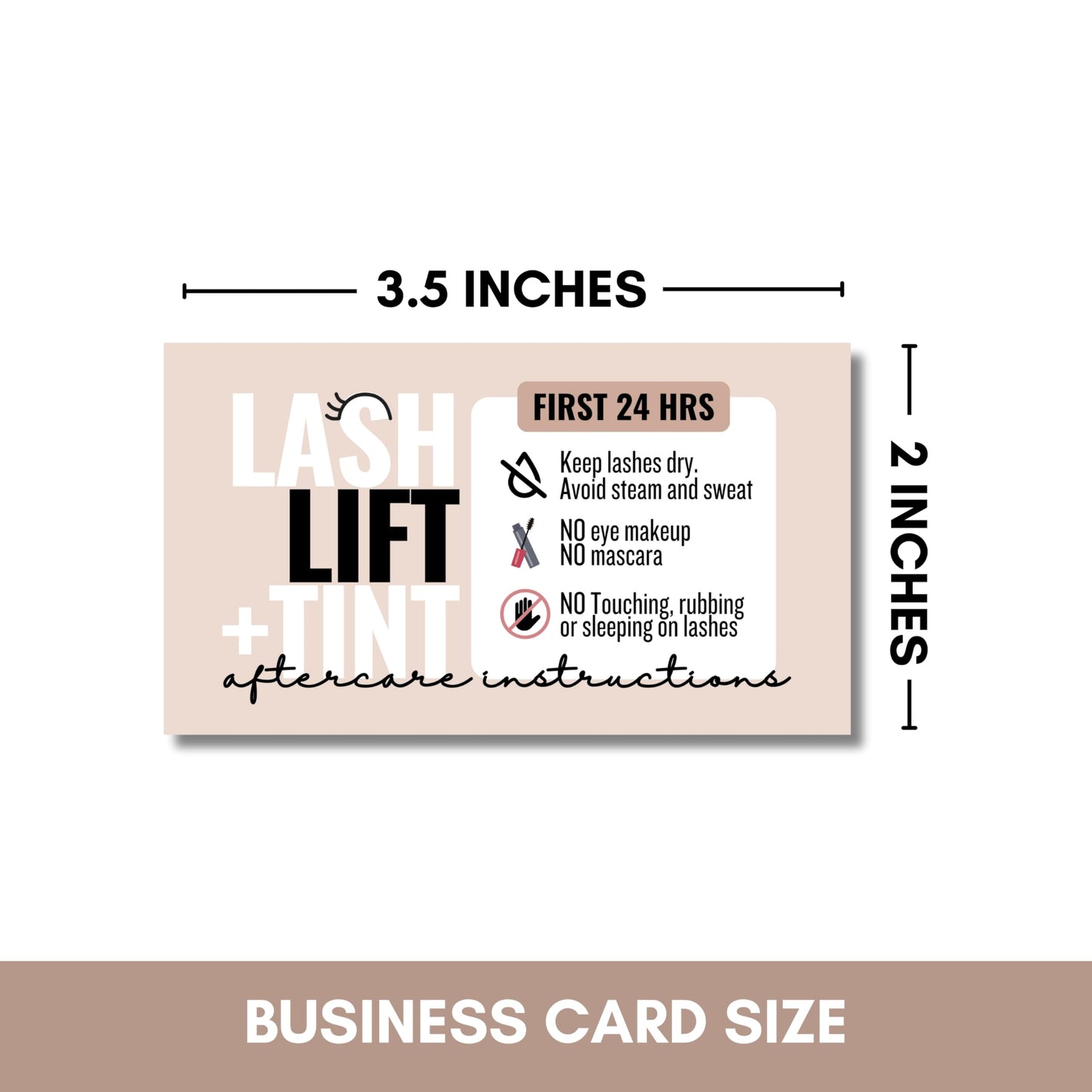 Cute Modern Lash Lift and tint Aftercare Cards - 55 Cards - Full Color high gloss front and back great for lash artist - lash li