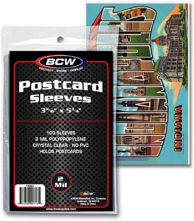 BCW Postcard Sleeves – 3.5x5 Archival Sleeves for Postcard Storage | Clear Polypropylene Post Card Sleeves | Protect Small...