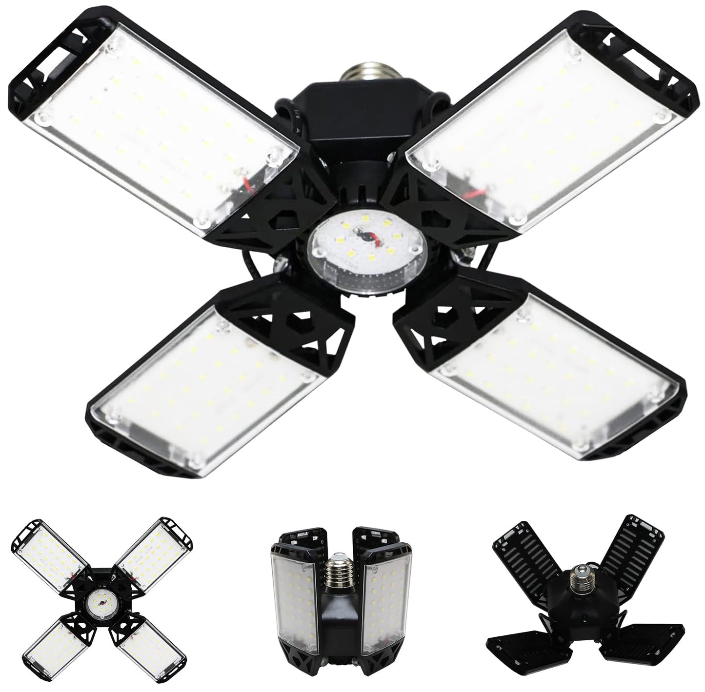 150W Led Garage Light - 15000 Lumen Ceiling Light With 4+1 Adjustable Panels  Daylight Led Shop Light Bulb Fixture For Garage  Workshop