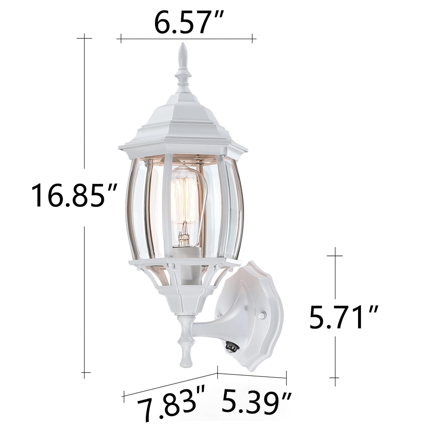 Faymart Lighting 2 Pack 16.8In White Porch Lights Dusk To Dawn  Sensor Wall Sconce White Outdoor Light Fixture For House  Dusk To Dawn Exterior Wall Light For Porch Front Door Garage  E26