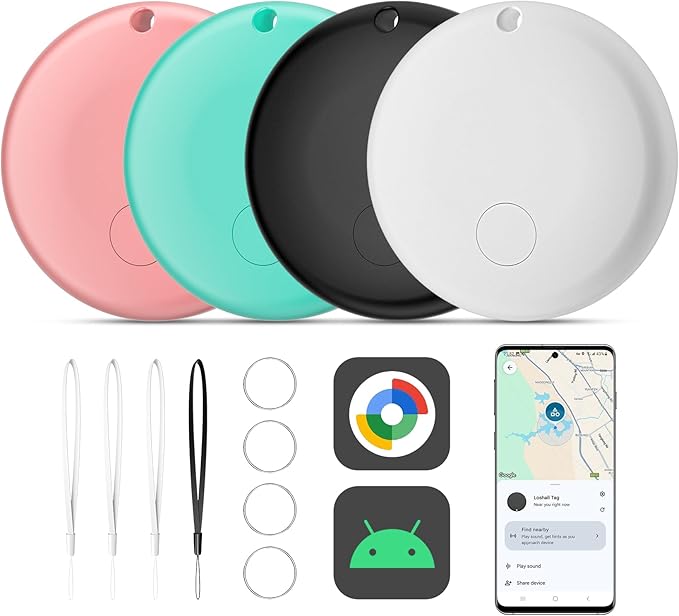 Air Smart Tag Tracker for Android, Google Android Tag Tracker Work with Google Find My Device (Find Hub), Key Finder/Lugga...
